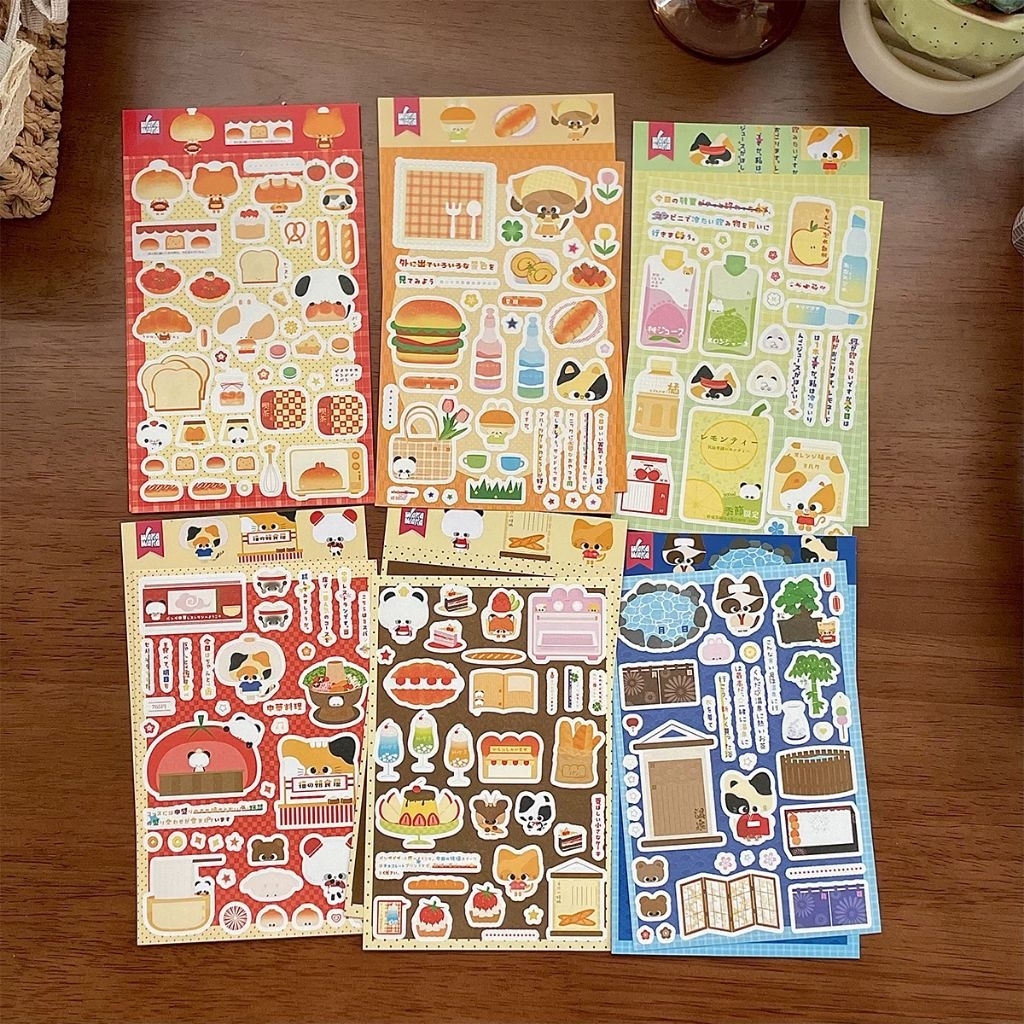 [WindHeart] 1 lembar sticker sheet kitten series diary handbook material decoration collage 22571