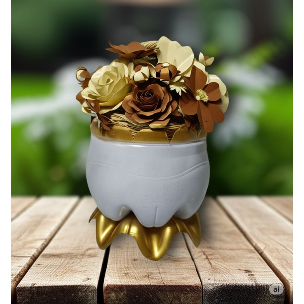 vas bunga dari galon, pot bunga dari galon, pot tanaman dari galon bekas