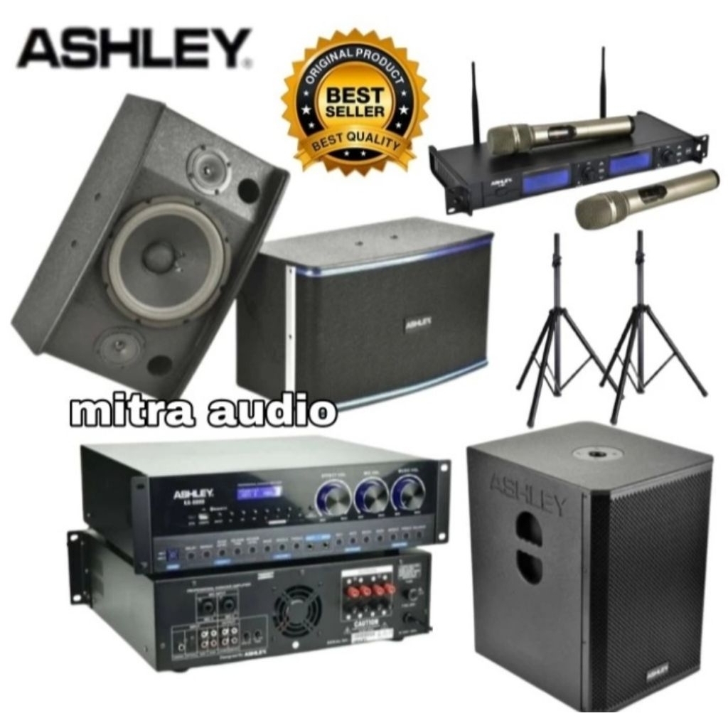 Paket sound system karaoke speaker ASHLEY 10 inch subwoofer ASHLEY 12 inch original