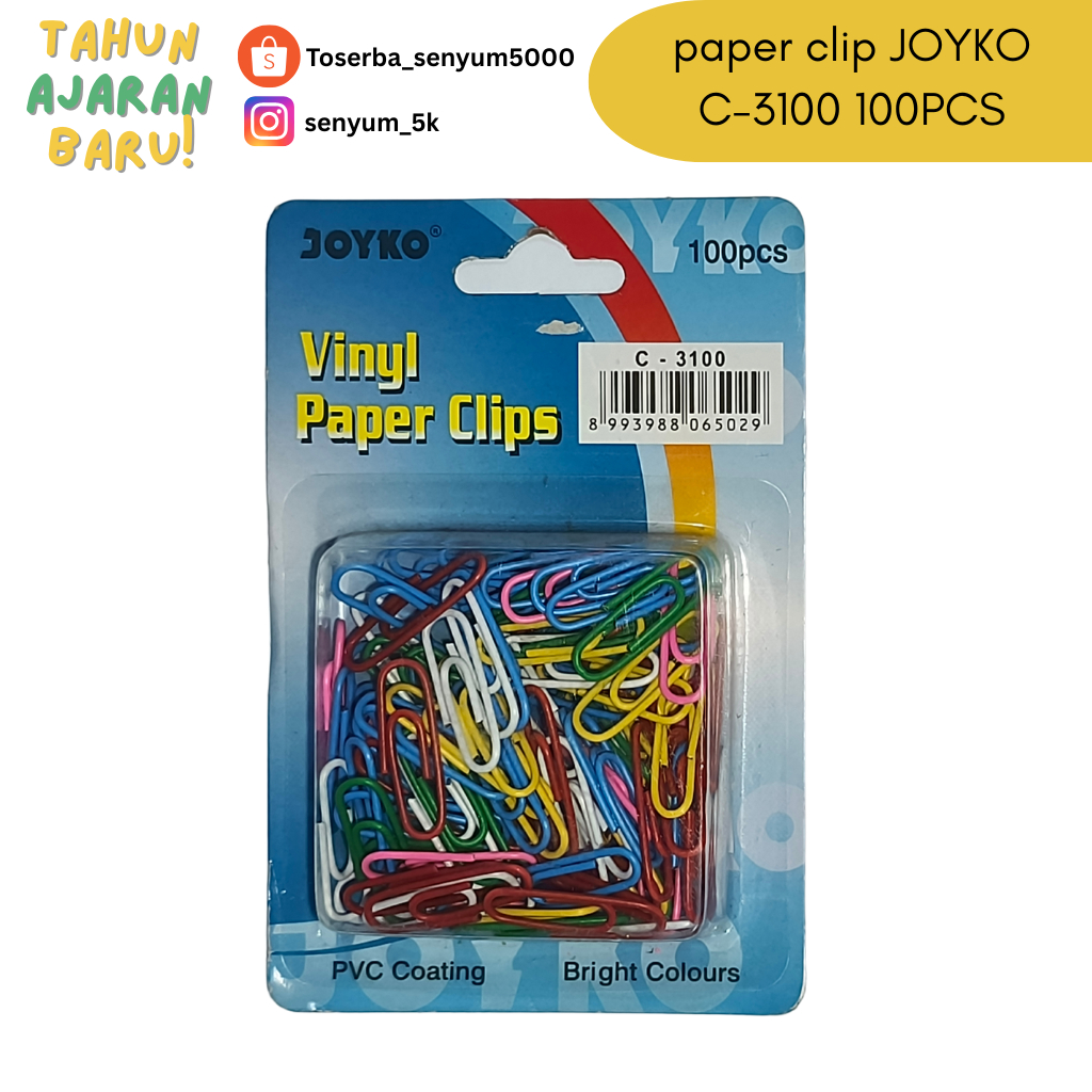 

JOYKO Vinyl Paper Clips C-3100 100PCS