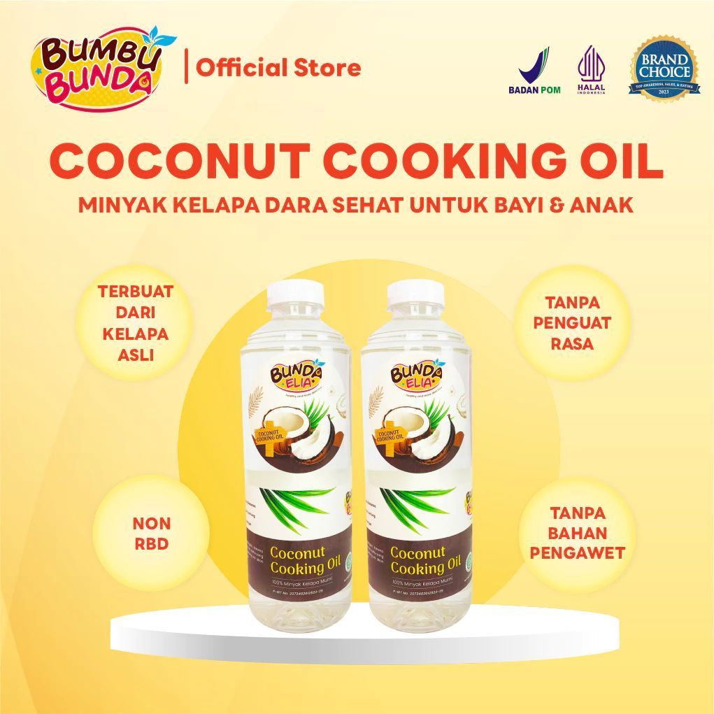 

BUMBU BUNDA ELIA COCONUT COOKING OIL / MINYAK MPASI / BB BOOSTER MPASI / MINYAK BAYI 500ml ed feb 2027