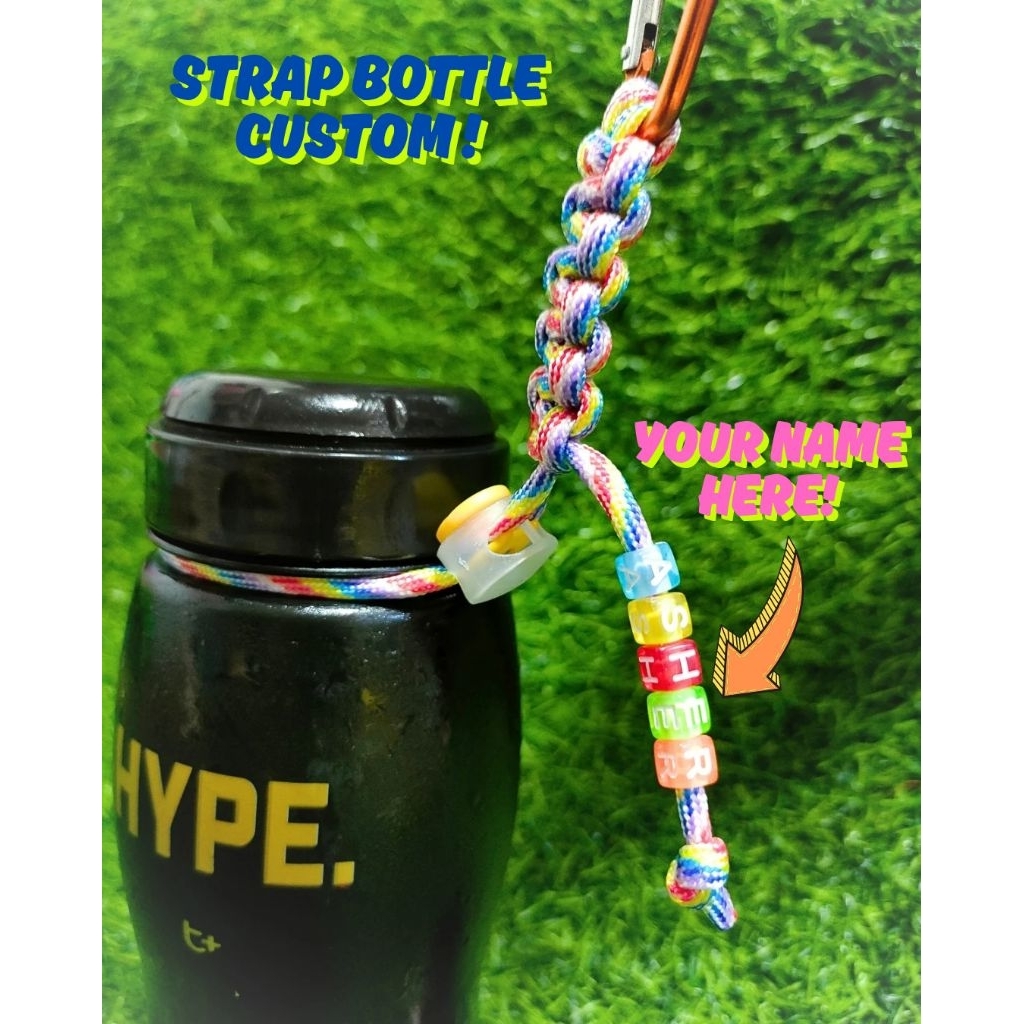 RAGACRAFT_ STRAP BOTOL CUSTOM NAMA  / BOTTLE HOLDER / KEYCHAIN / HANDSTRAP