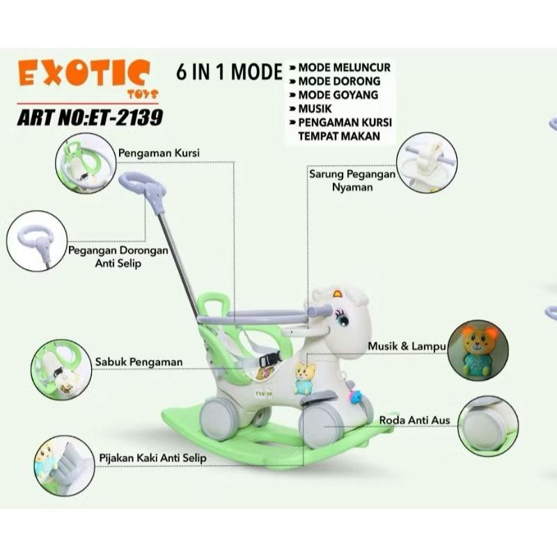 Mobil Non Aki Anak Exotic Kuda Kudaan PONY Odong Rocking Horse