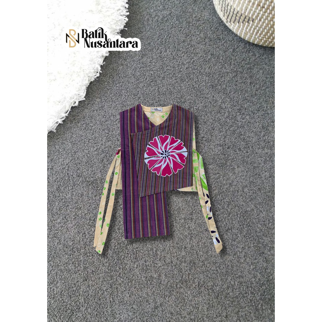 Vest Batik Surabaya Kombinasi Lurik