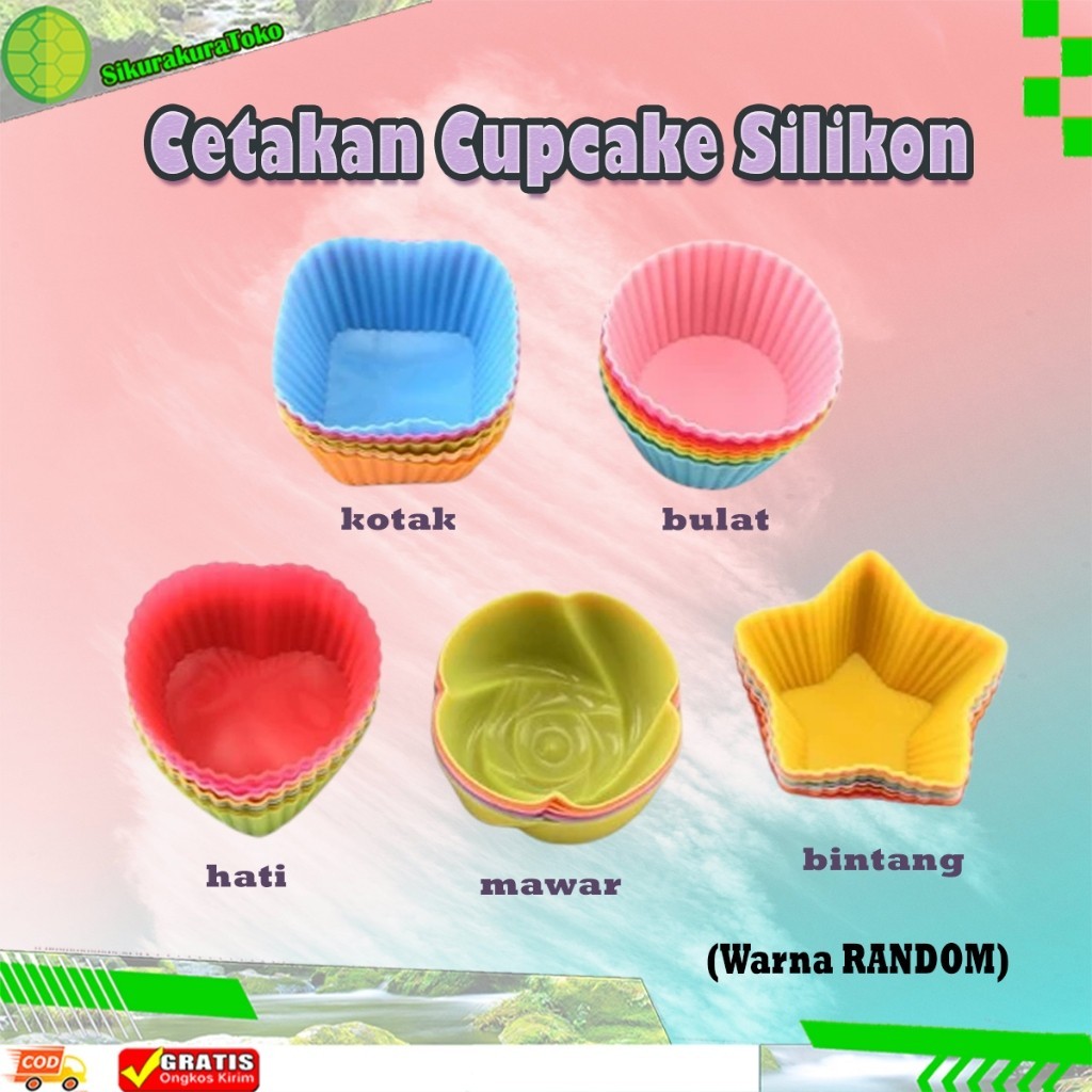 

(sko) Cetakan Cupcake Silikon Cetakan kue muffin silikon cetakan puding kue coklat