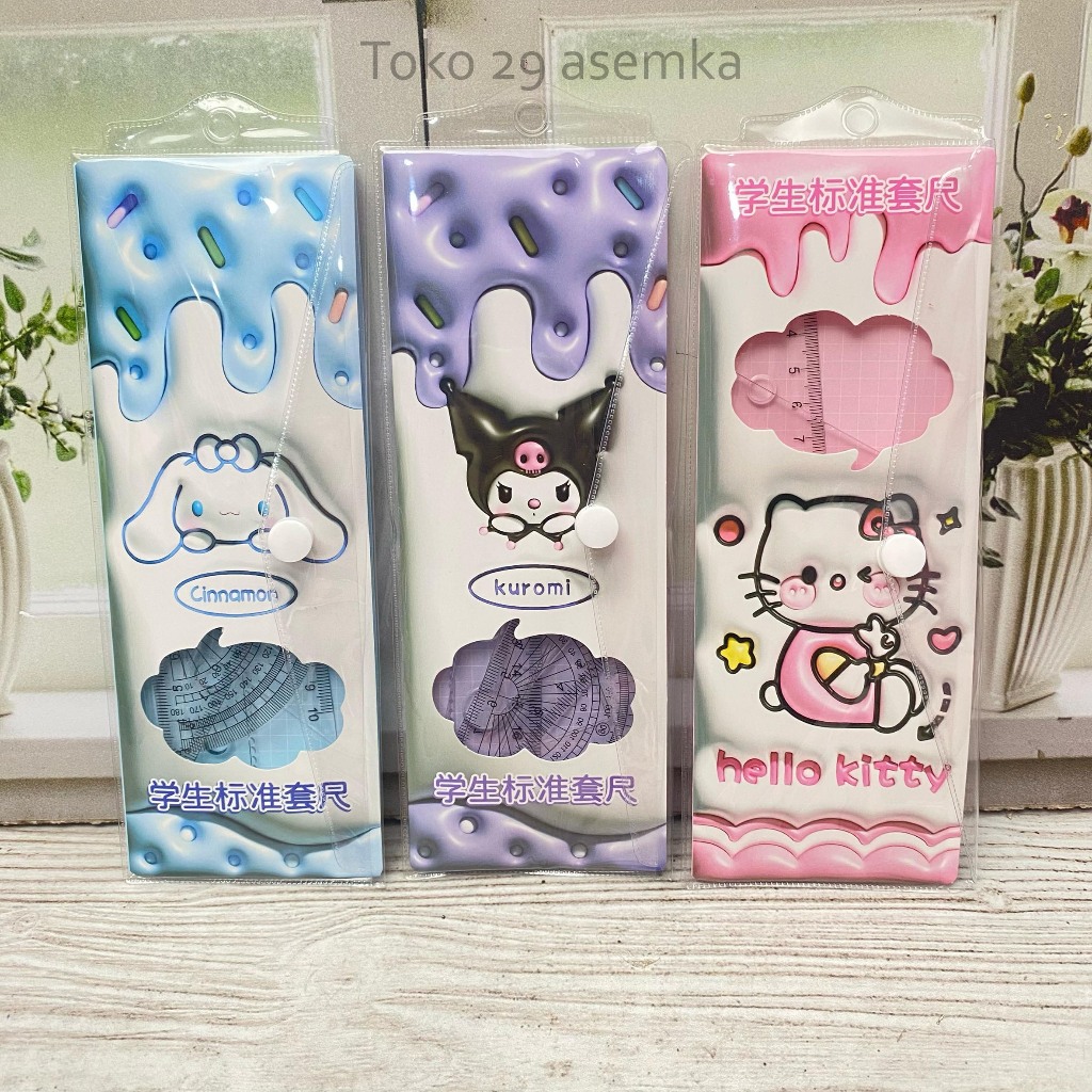 

PENGGARIS SET SANRIO 4 IN 1 PGG-1818 RULER CM MM UKUR ANAK LUCU ALAT TULIS PERLENGKAPAN SEKOLAH
