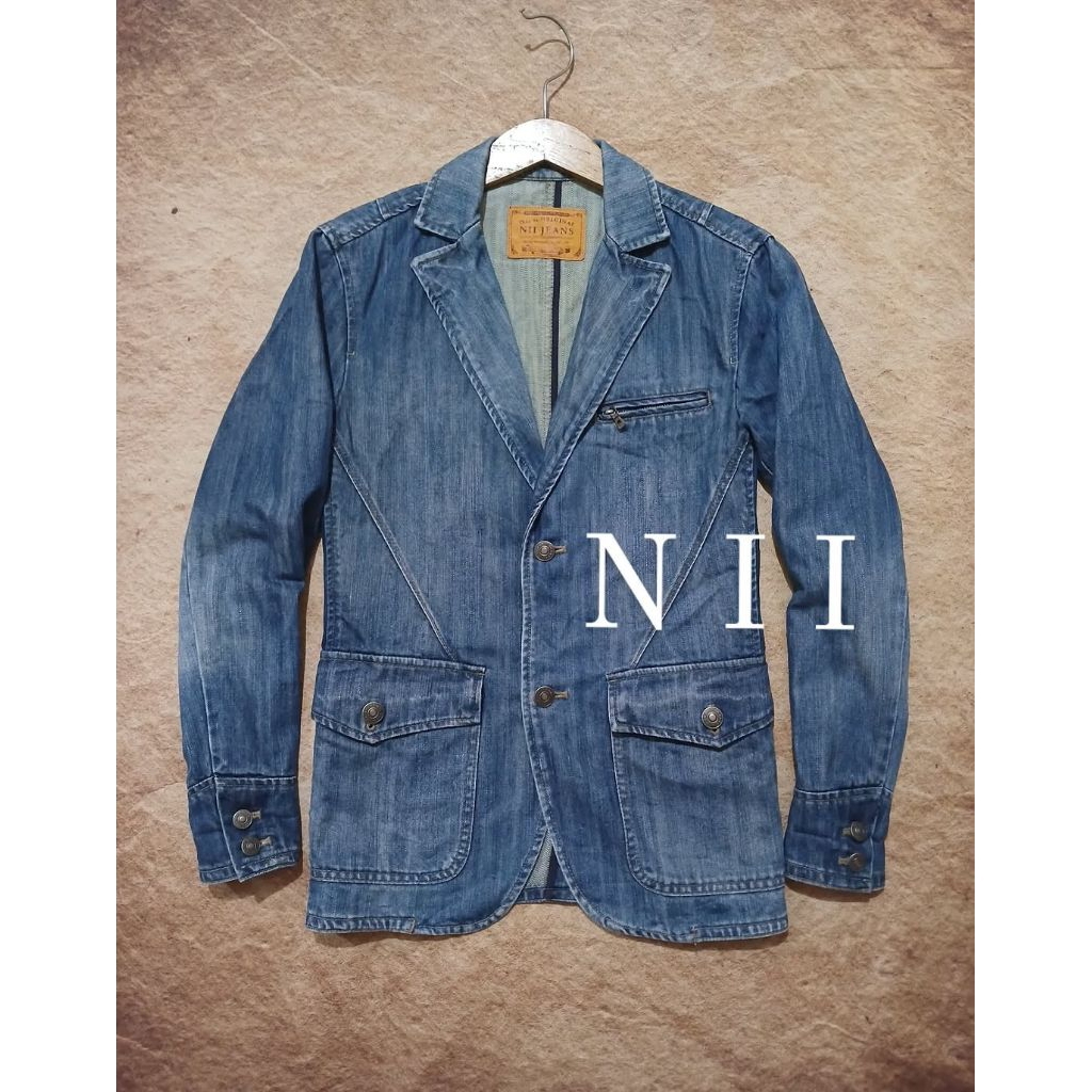 blazer pria bahan jeans