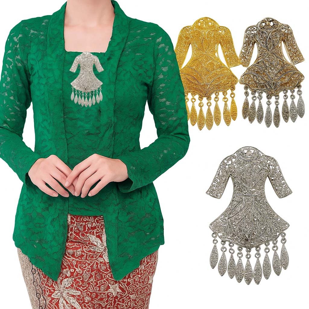 Bros hijabKebaya Kutu Baru Motif Baju Mewah  Hiasan baju kebaya wanita  / Bros Baju Kebaya Wanita