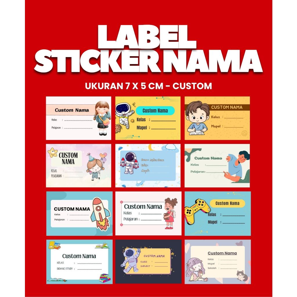 

32 Stiker Mapel - Label Buku Pelajaran Sekolah - Stiker mata pelajaran sekolah