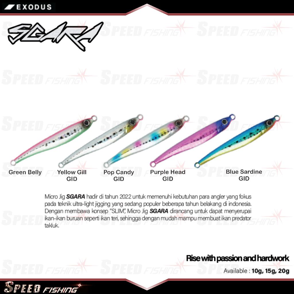 Metal Jig Exodus Sgara 10g 15g 20g Micro Jig Exodus GID