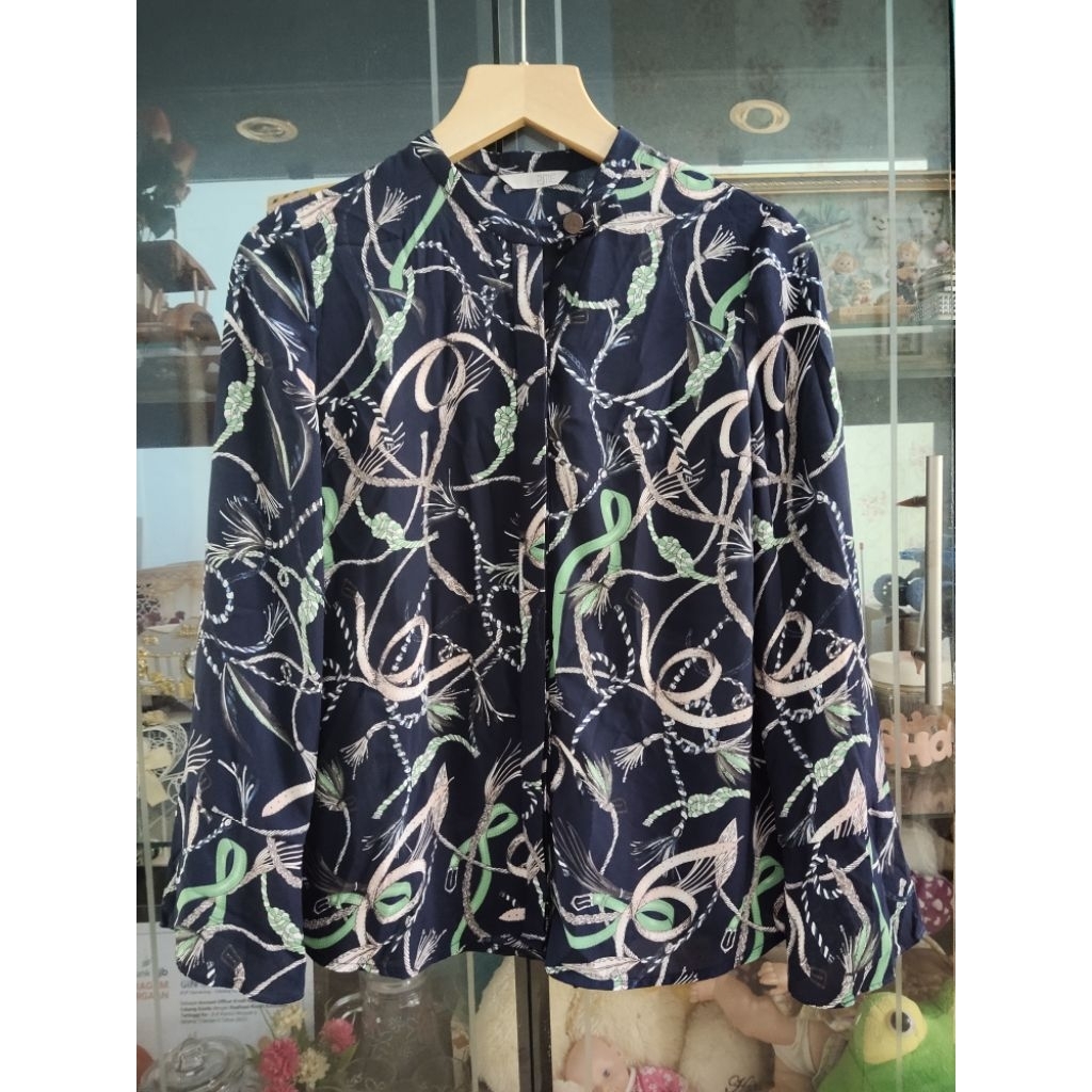 atasan motif vintage// kemeja motif rantai korean look