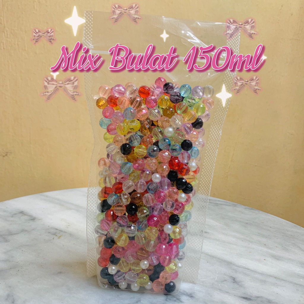 manik bulat/ manik mix/ manik bulat mix warna/manik mutiara