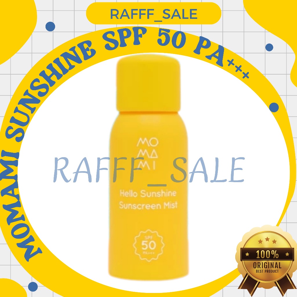 Momami Hello Sunshine Sunscreen Mist SPF 50 PA+++ – Sunscreen Spray Anak & Dewasa Praktis & Ringan