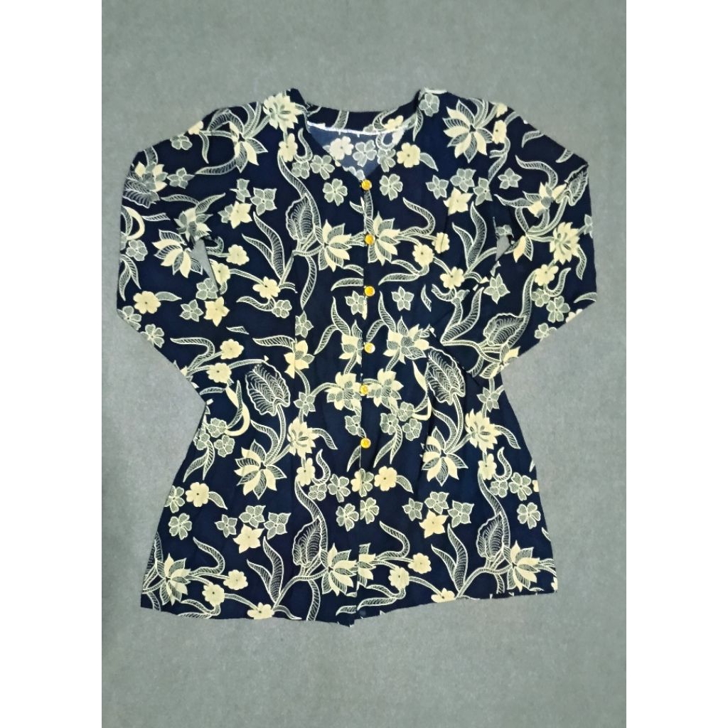 Baju Batik Wanita Tunik Hara Batik Traditional Blouse Batik Lengan Panjang Bahan soft Atasan Wanita