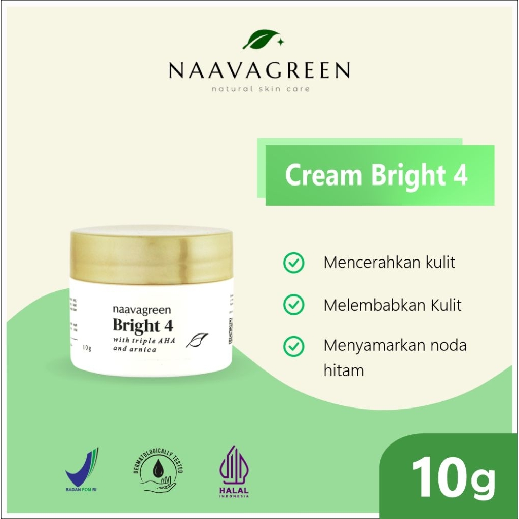 NAAVAGREEN  Cream Bright 4 - Krim Pagi Pencerah - Krim Pagi Flek Hitam