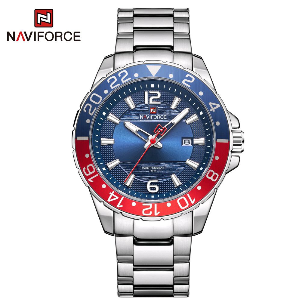 Jam Tangan Pria Naviforce 9192 Analog Stainless Steel Original Garansi Resmi 1 Tahun