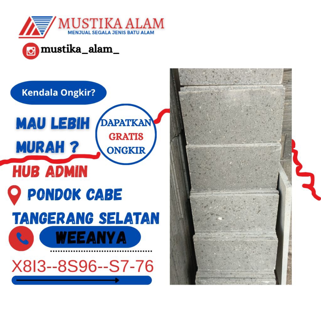 

Batu andesit polos bakar 20x40