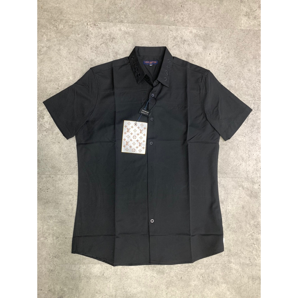 kemeja pendek pria LV motif