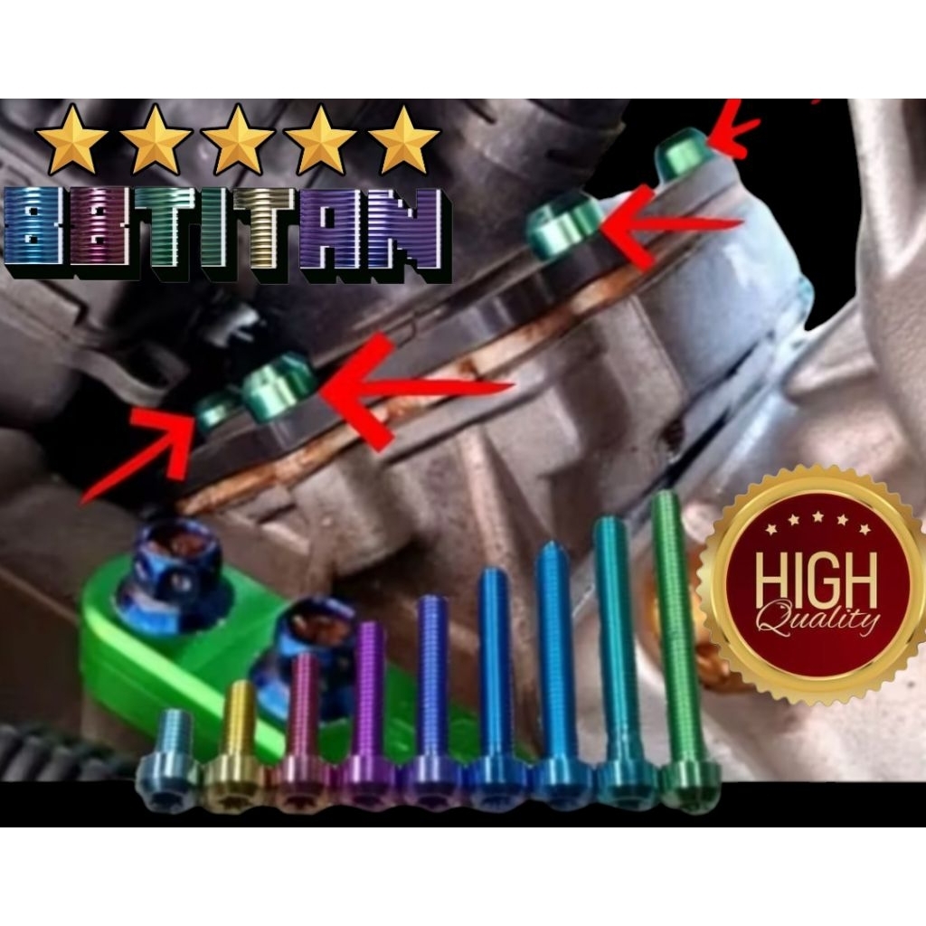 Ninja, Baut Titanium Set Manifold Ninja RR OLD, RR NEW Gr5