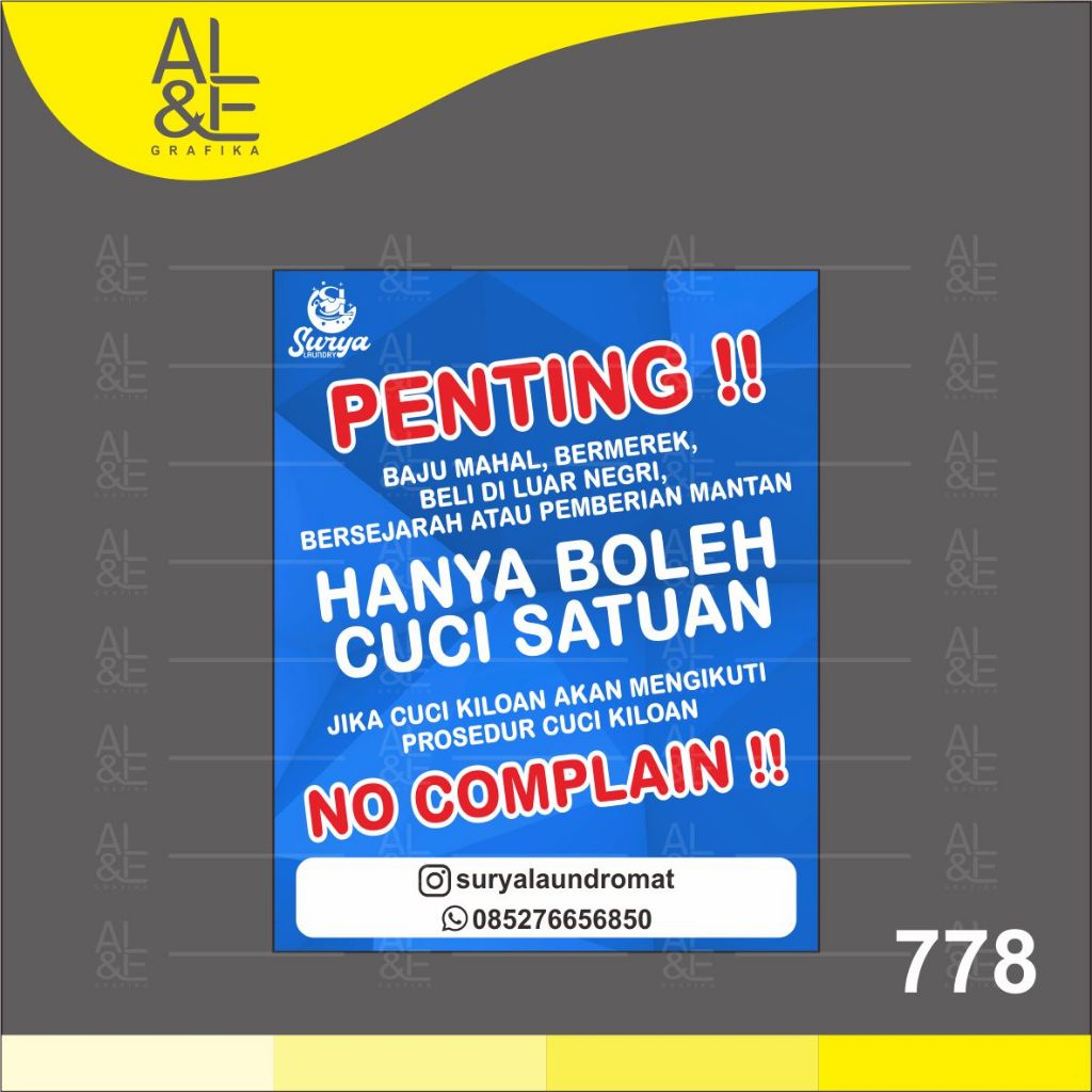 

778 - Stiker Laundry, Nama Toko, Warung, Sticker Vinyl, Premium, Tahan Air, dan Murah