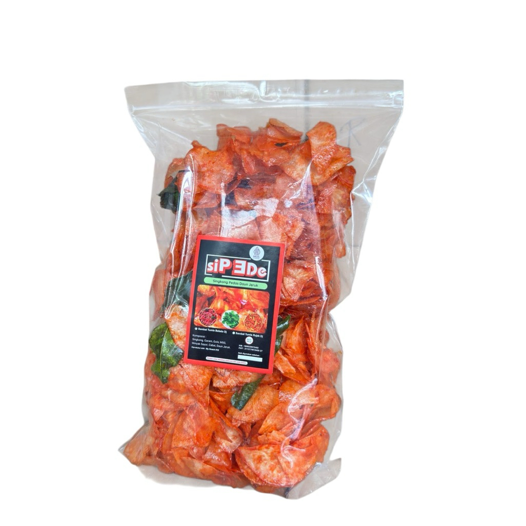 

QH Kripik Singkong Sambal Tumis Pedas Mania SIP3DE Cabe Asli DAUN JERUK Paket Hemat Sekilo Isi 2 Bks