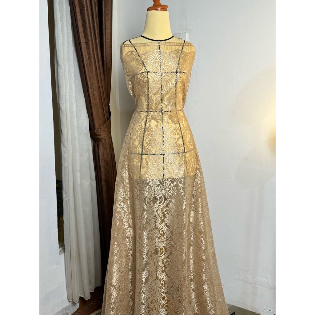 Brokat itu Lace Biru Semi Prancis dan Premium