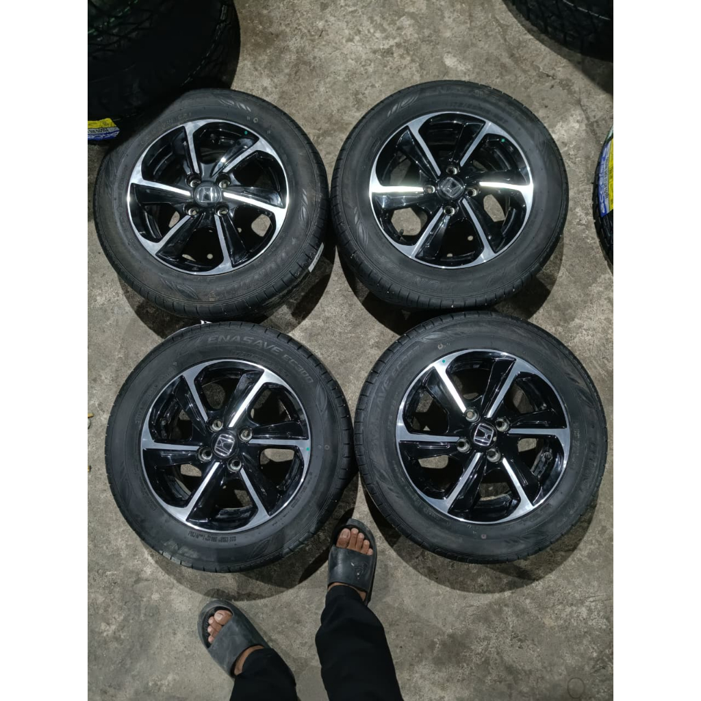 VELG MOBIL ORI STD BRIO RING 14 LEBAR 5 PCD 4X100 ET50 + BAN DUNLOP 175 65 R14 AGYA AYLA SIGRA KIA