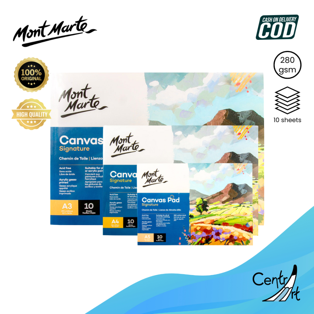 

Mont Marte Canvas Pad Canvas book 10 lembar A3 A4 A5 drawing book
