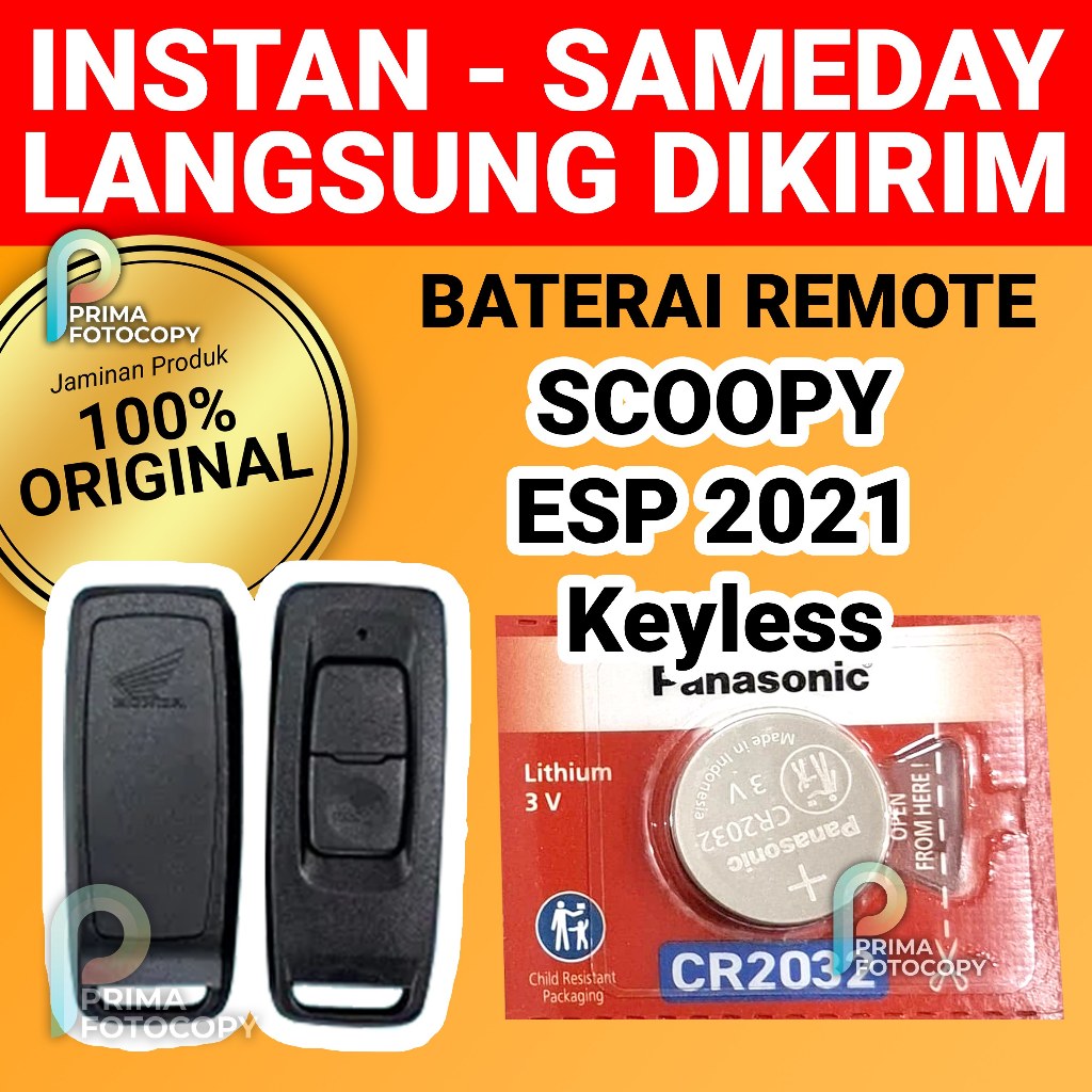 Battery Remote Baterai Remot SCOOPY ESP 2021 Keyless Keyless Kunci Mobil Motor Smart Key Wireless