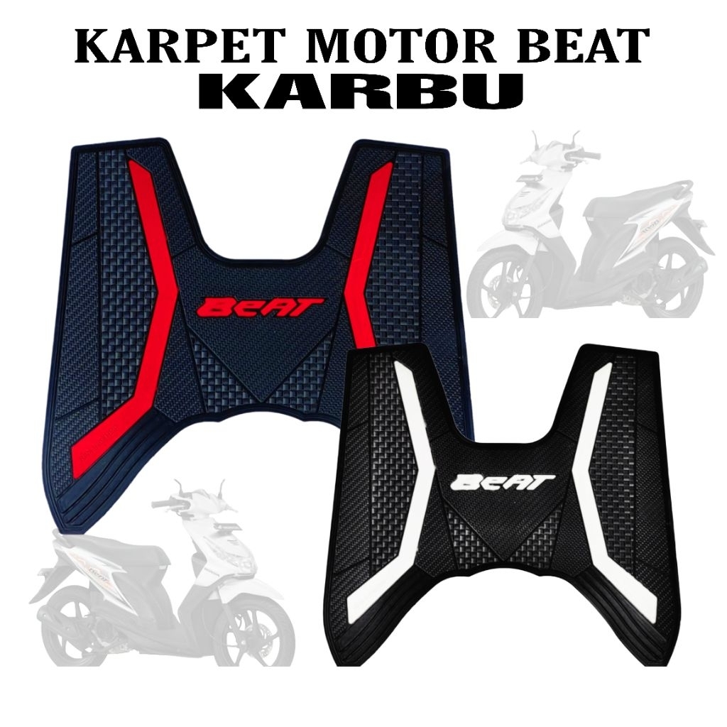 Karpet Motor Beat Karbu Bahan Karet Variasi Beat Aksesoris Motor Beat Karbu Tahun 2008-2012