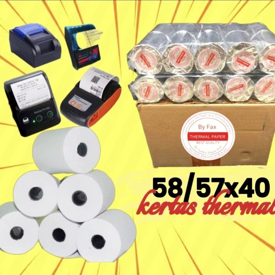 

RB 100 Roll Kertas Thermal Edc 58 x 40mm struk kasir