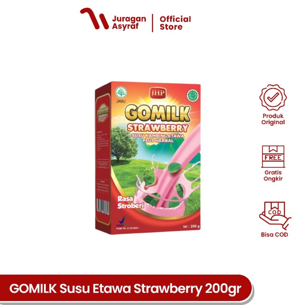 

Gomilk Susu Kambing Etawa Plus Herbal Strawberry 200gram Penambah Nafsu Makan