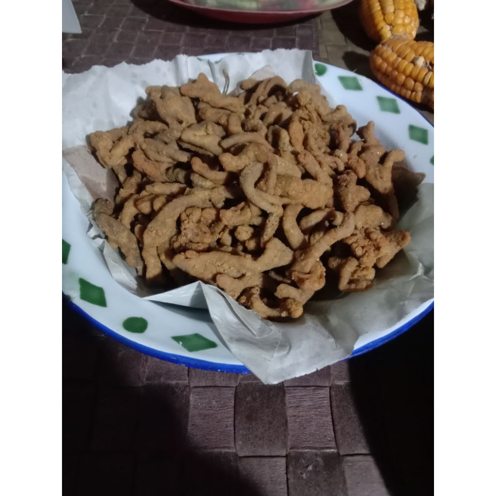 

kripik usus ayam goreng