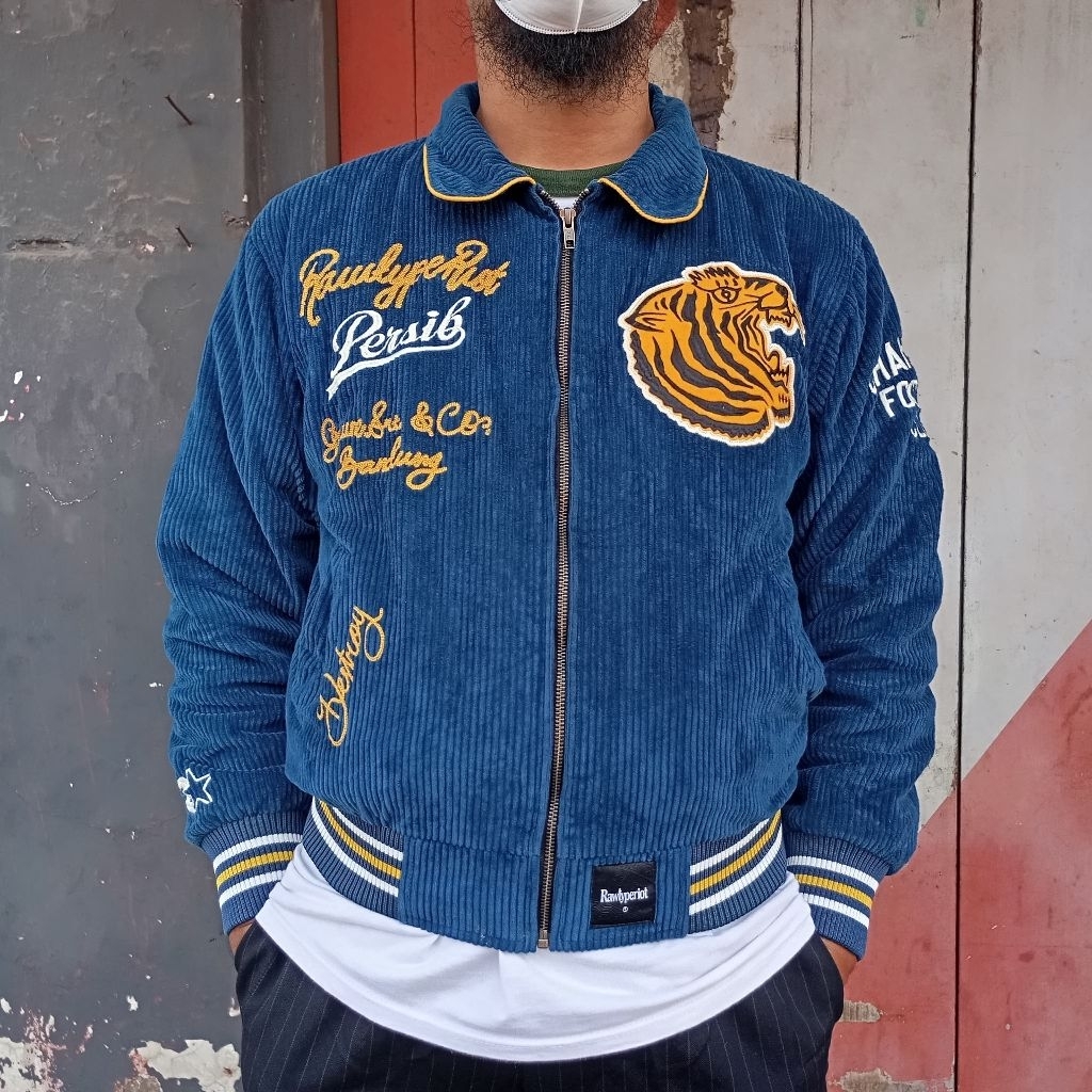 Rawtype Riot X Persib work Jacket Blue Tiger