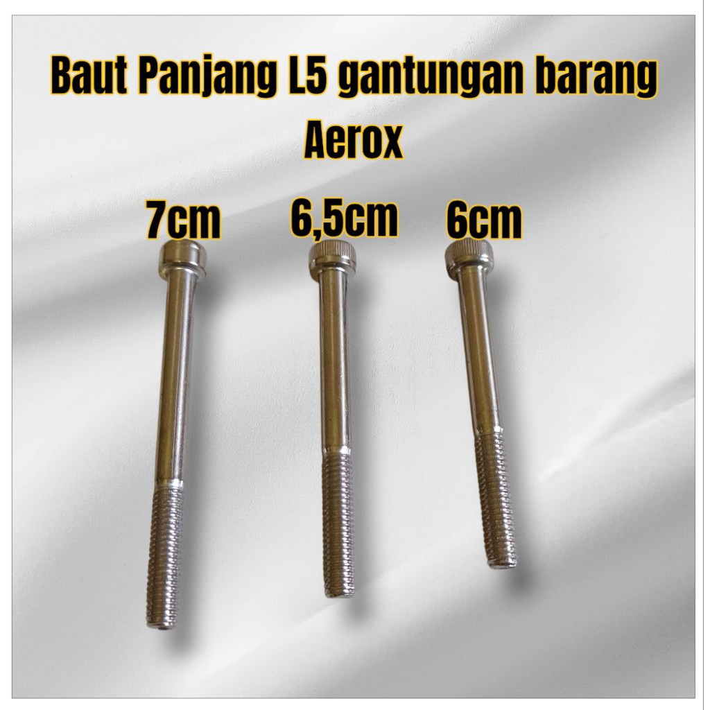 Baut L cantelan gantungan hook aerox /  baut L serbaguna7cm, 6,5cm, 6cm