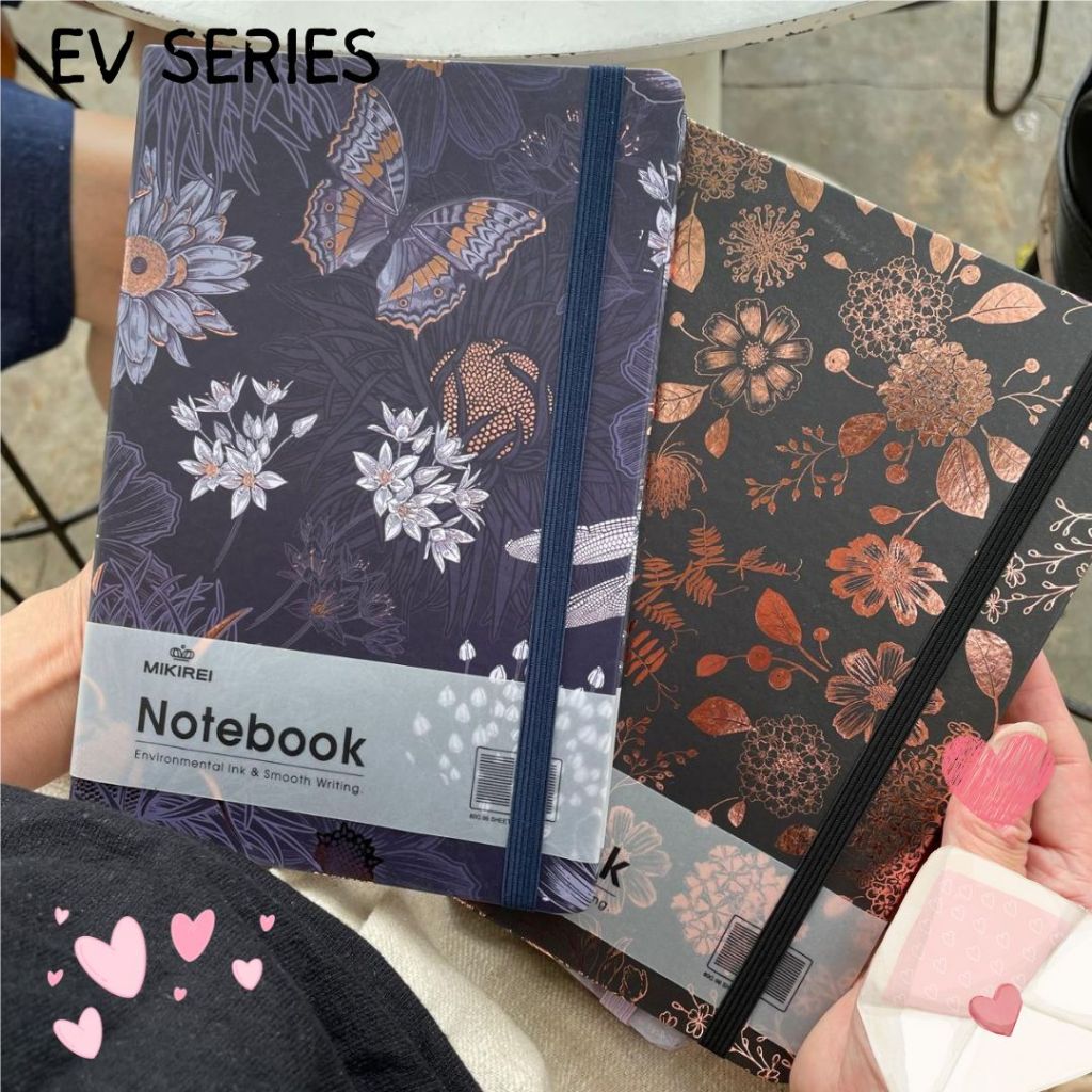 

Diary Mikirei Journal Hardcover Diary Buku Note Book Planner A5 Ruled - EV Flowers Hologram Series