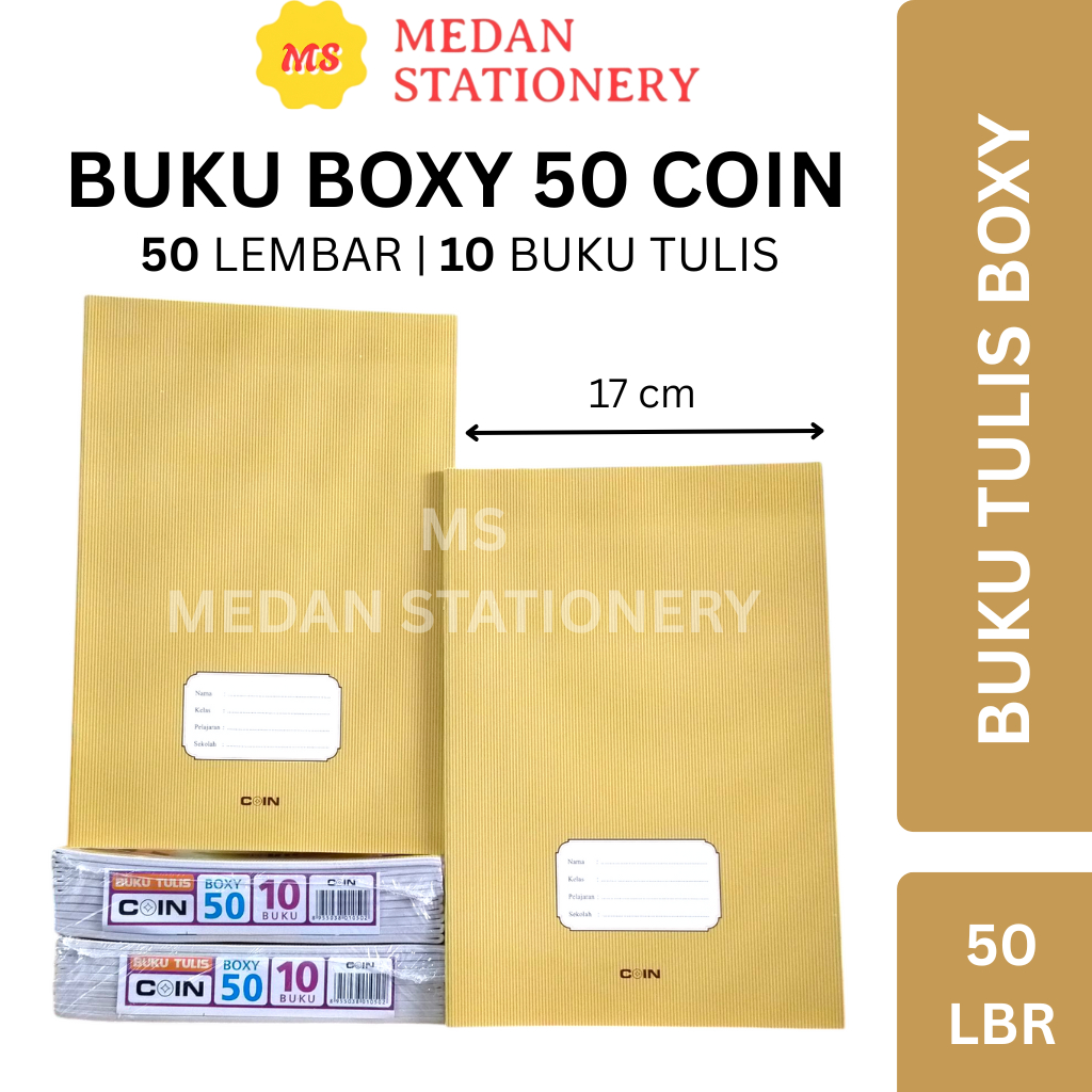 

BUKU TULIS PANJANG ISI 50 LEMBAR MEREK COIN SAMPUL COKLAT KRAFT PER PACK