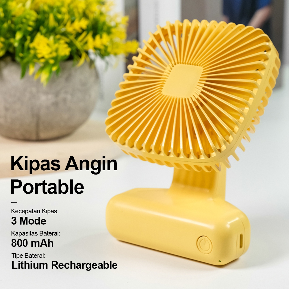 

JK KIPAS ANGIN MEJA PORTABLE 800MAH FC-6353 YELLOW
