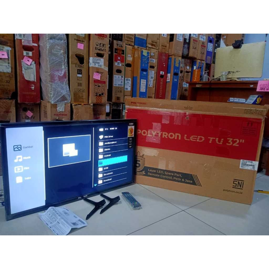 TV SECOND POLYTRON 32 INCH DIGITAL TV HDMI USB KONDISI NORMAL SIAP PAKAI 5194F
