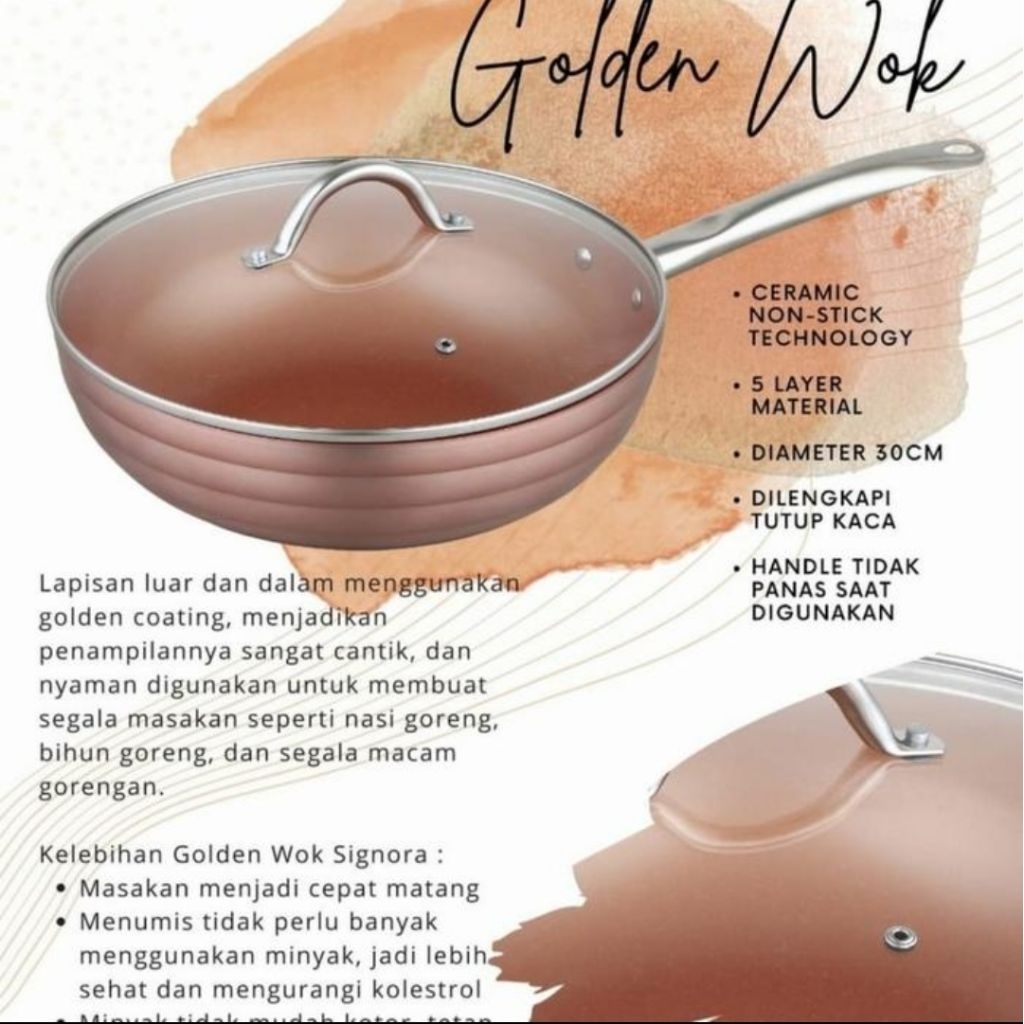 Wok wajan anti lengket Signora Panci anti lengket