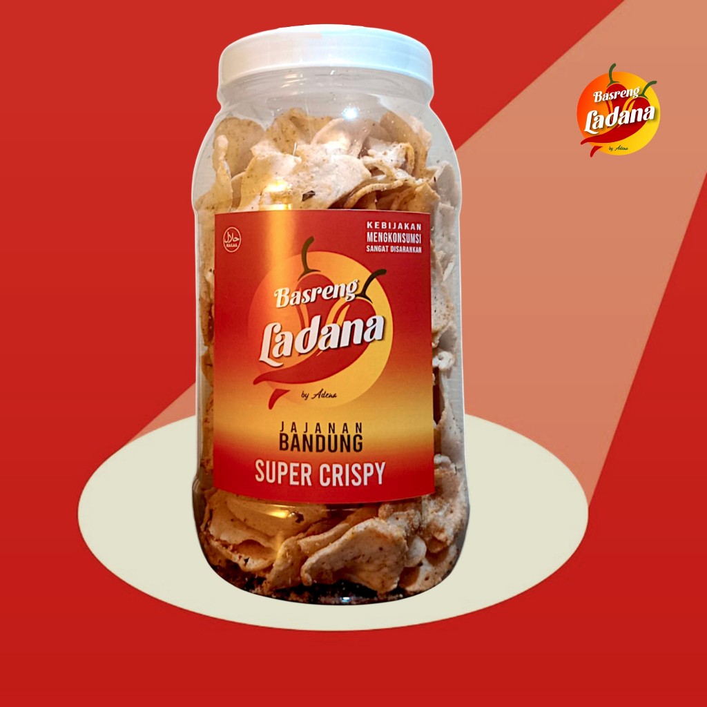

Keripik Basreng Snack Pedas Daun Jeruk Toples Ladana 250 Gram