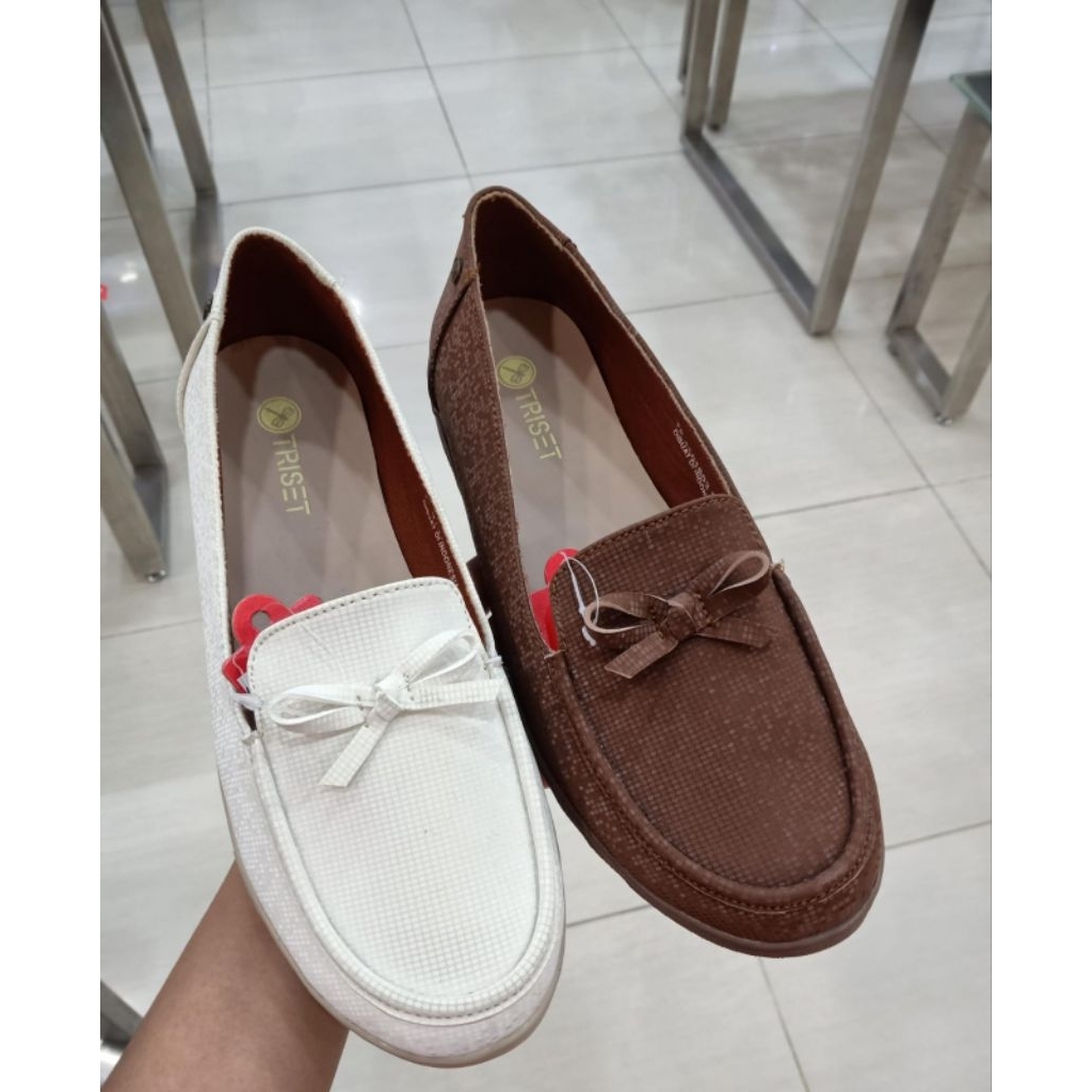 TRISET Sepatu cewek terbaru size 36-40 putih cokelat
