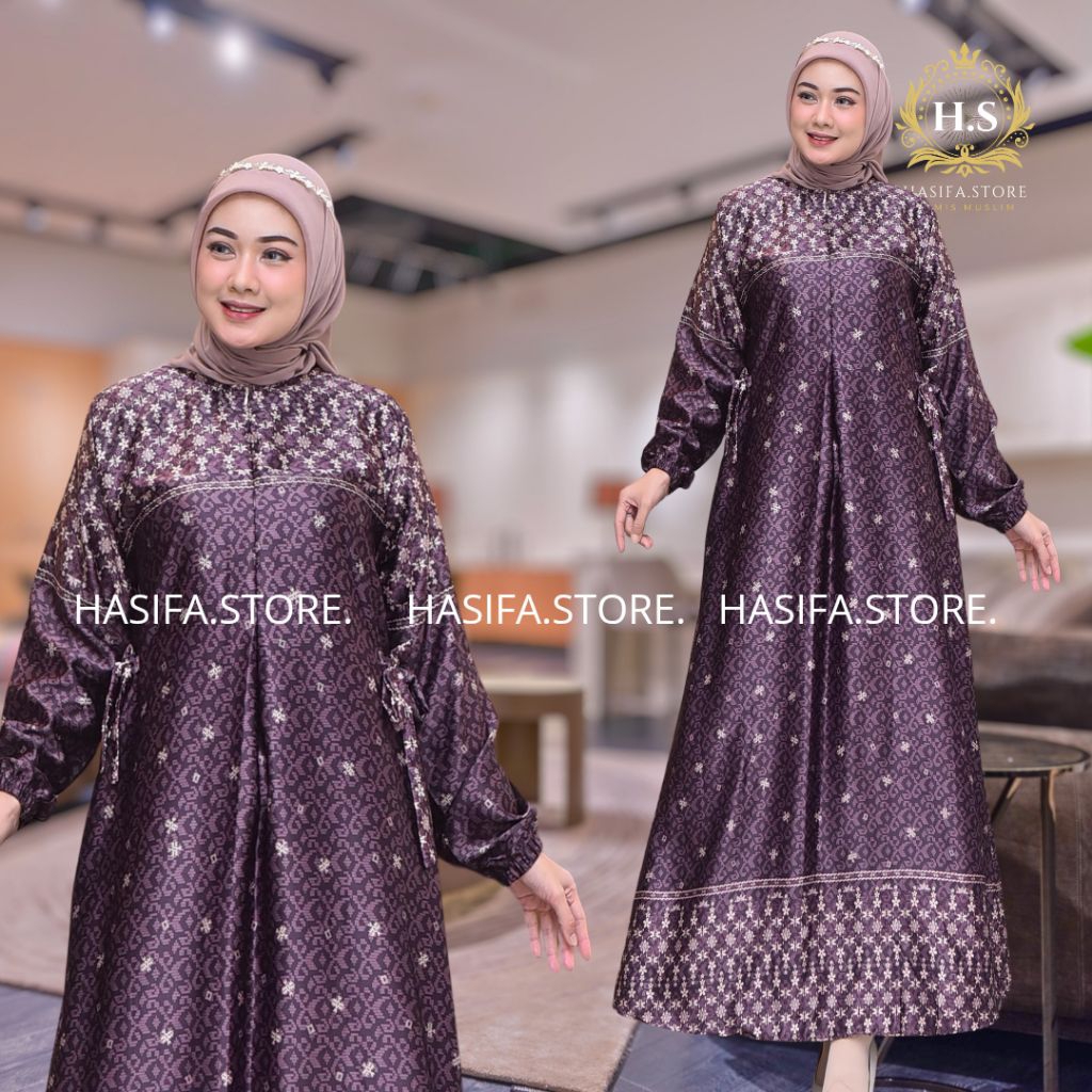 AULIA DRESS /GAMIS SILK PREMIUM MOTIF TERBARU WANITA MUSLIM BUNSUI JUMBO TERLARIS