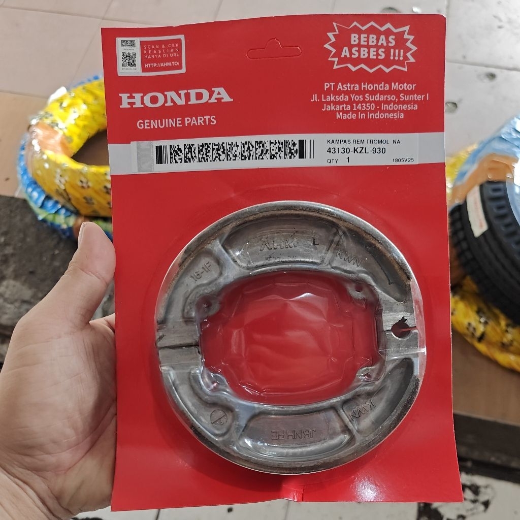 kampas rem belakang vario, vario 125, 150 old, spacy, scoopy, beat ori resmi ahm