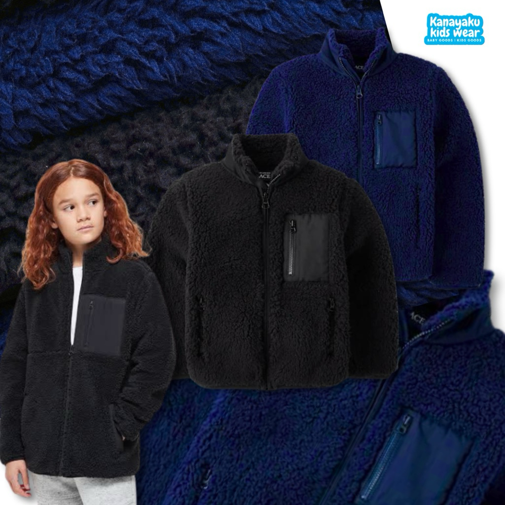 JAKET ZIPPER SHERPA TRACKTOP JACKET BULU ANAK LAKI UNISEX PLC