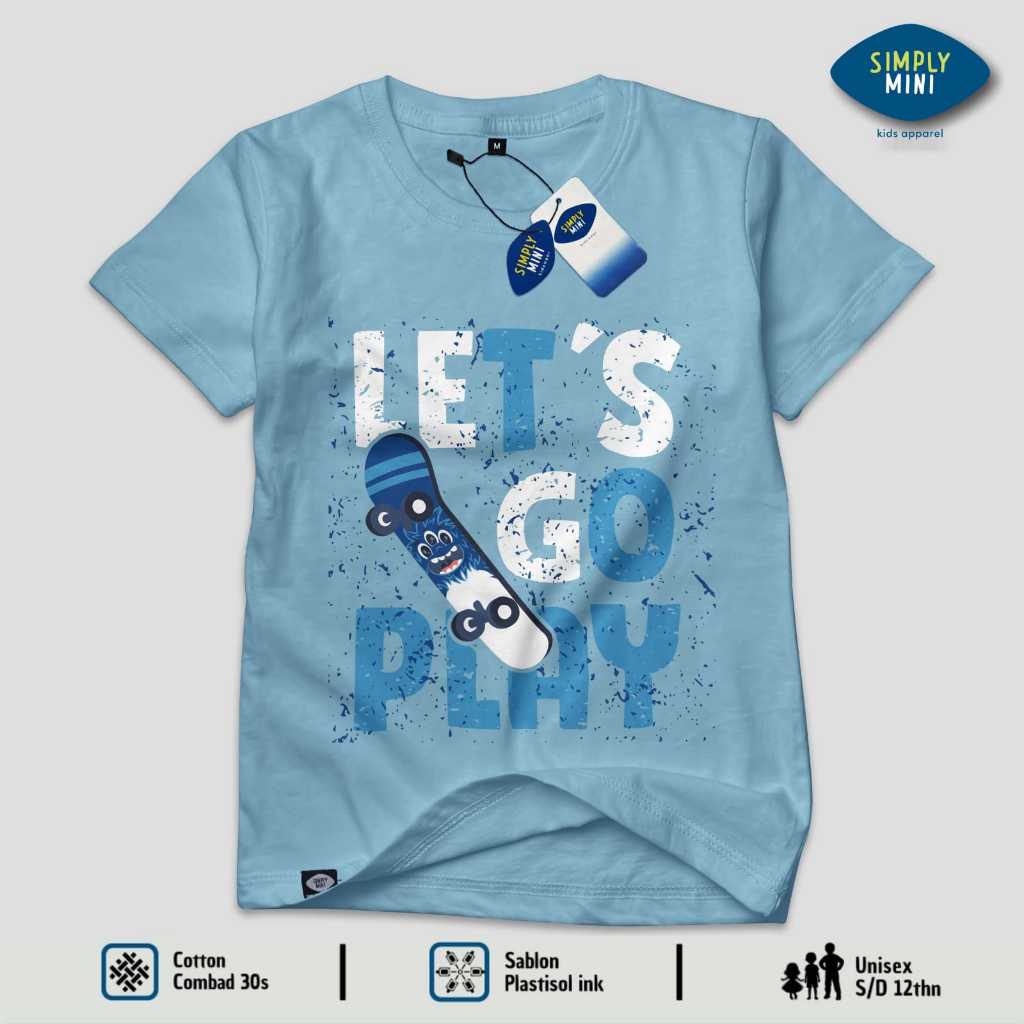 Baju Atasan Kaos Anak Distro Cowok Laki Laki Lengan Depan warna Sky Blue Biru muda Premium Murah