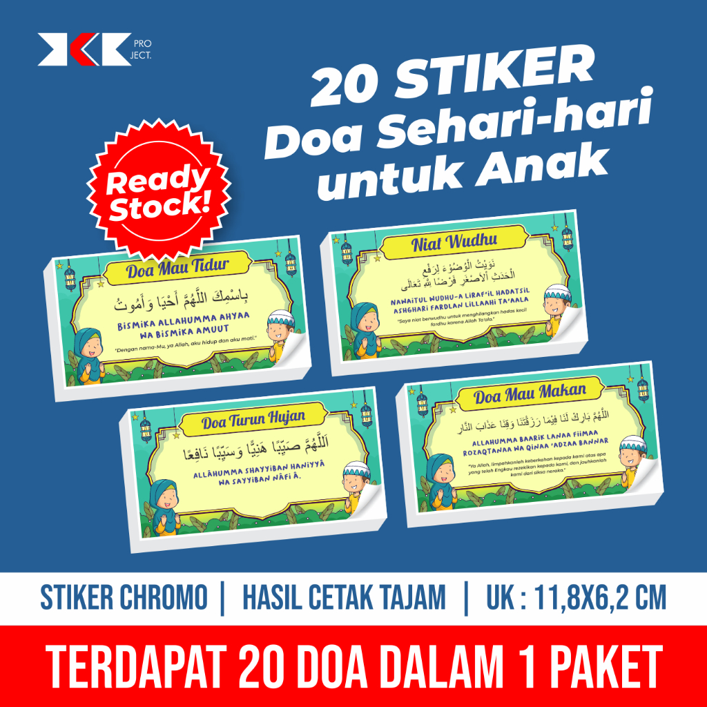

20 STIKER DOA SEHARI-HARI UNTUK ANAK / STICKER HAFALAN DOA PENDEK