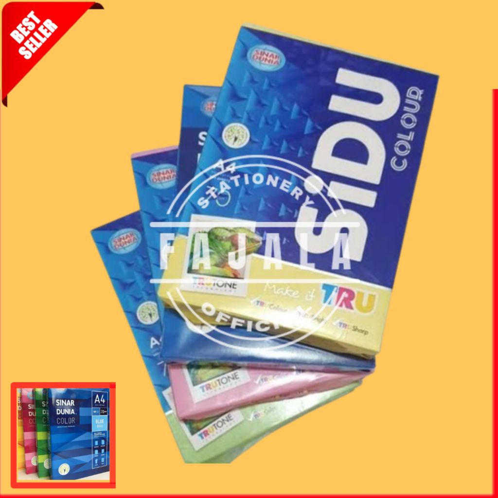 

Kertas HVS warna A4 70 gram sidu