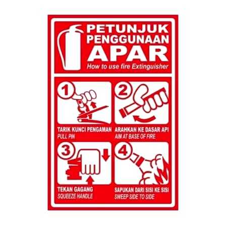 

STIKER SIGN VINYL CARA PENGGUNAAN APAR SIGN RAMBU K3 Uk. 20 x 30 CM - SIAP KIRIM