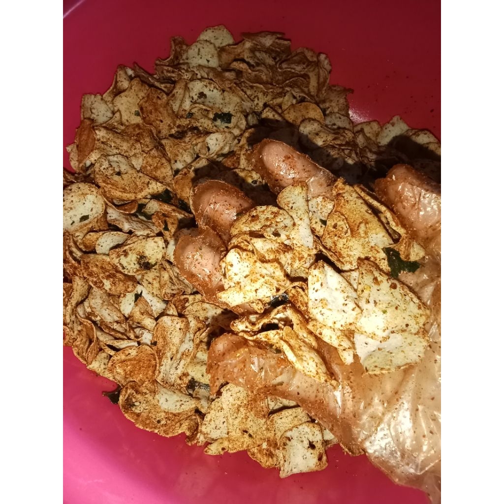 

keripik basreng original dan pedas daunjeruk